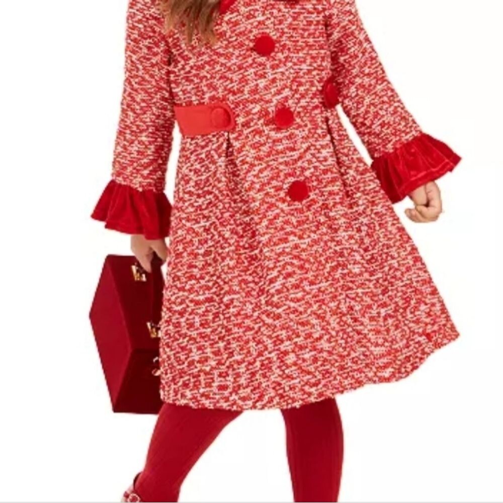 Red Girls Vintage Coat Size 4T